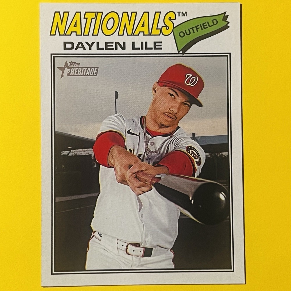 2026 Topps Heritage Baseball Daylen Lile #124 Washington Nationals‎ Rookie Base